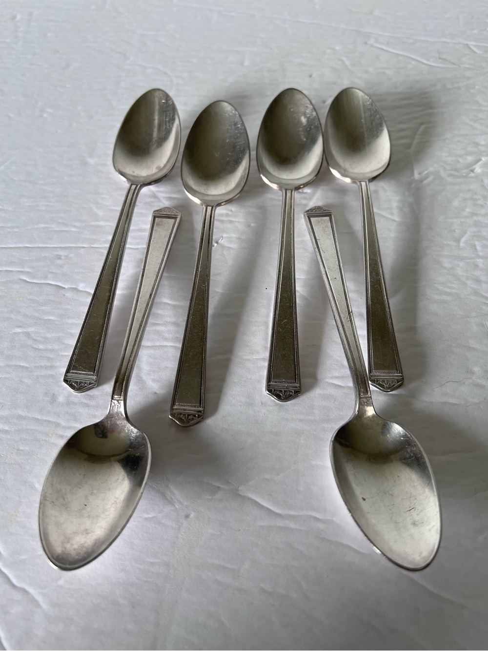 VTG 1847 Rogers Bros Silverware Not Mono Anniversary Pattern 6 Teaspoons Replace